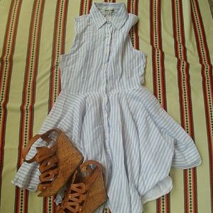 Striped fit and flared dress